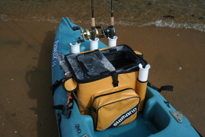 Vivier a poissons sur un kayak